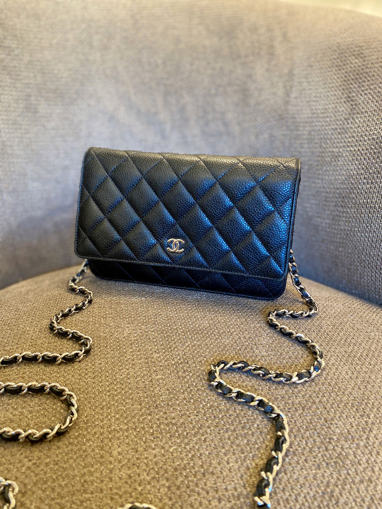 Chanel Classic Wallet On Chain - Cavier - (Fra År 2022) - Nypris 25.040 kr
