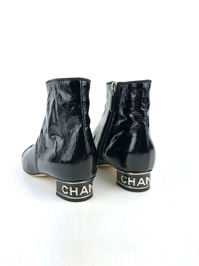Chanel Ankle Boots/Lak Støvler - Str 37,5