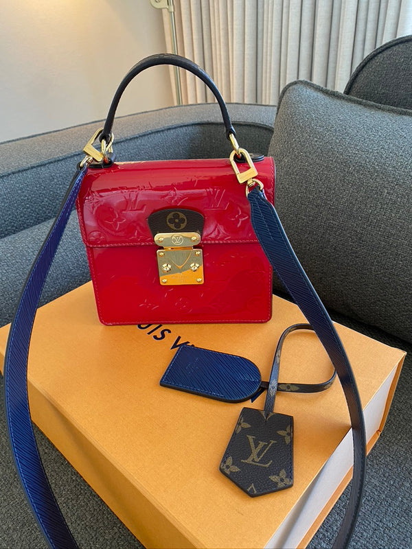Louis Vuitton Spring Street Handbag - Patent Scarlet/ Rød Lak
