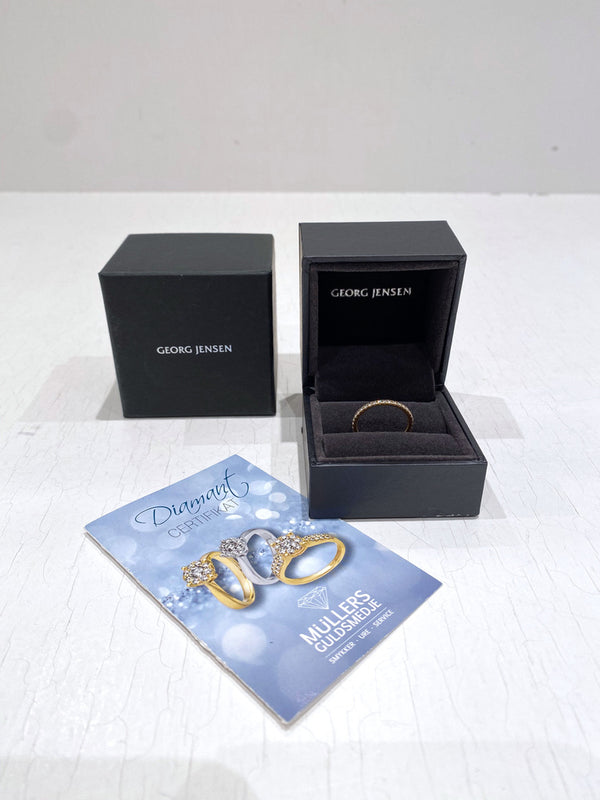 Georg Jensen Aurora Ring - Guld Med Diamanter - Str 53 - (Nypris 17.500 kr)