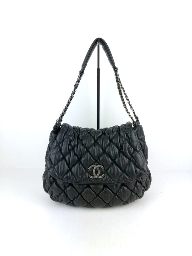 Chanel Bubble Bag Quilted Lambskin/Skuldertaske - Sort