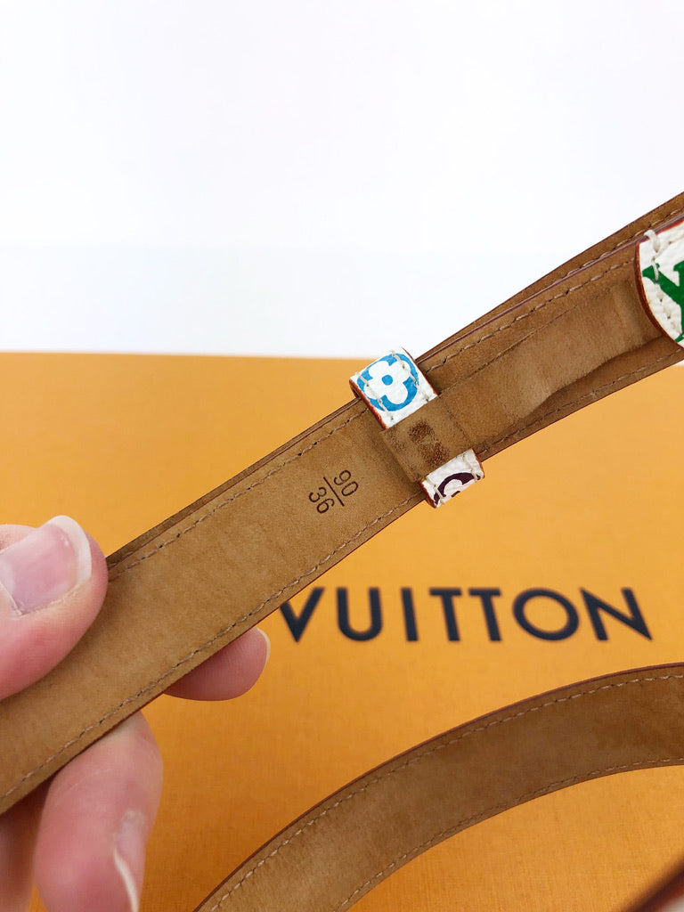 Louis Vuitton Multicolor Smalt Bælte - Str 90