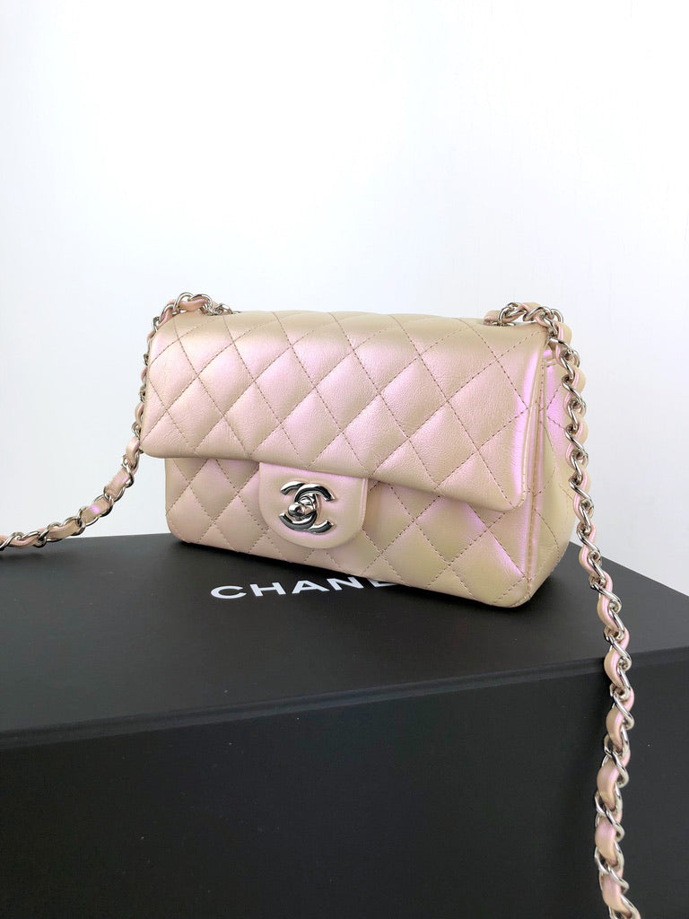 Chanel Classic Flap - Rose Gold Mini Med Sølvhardware