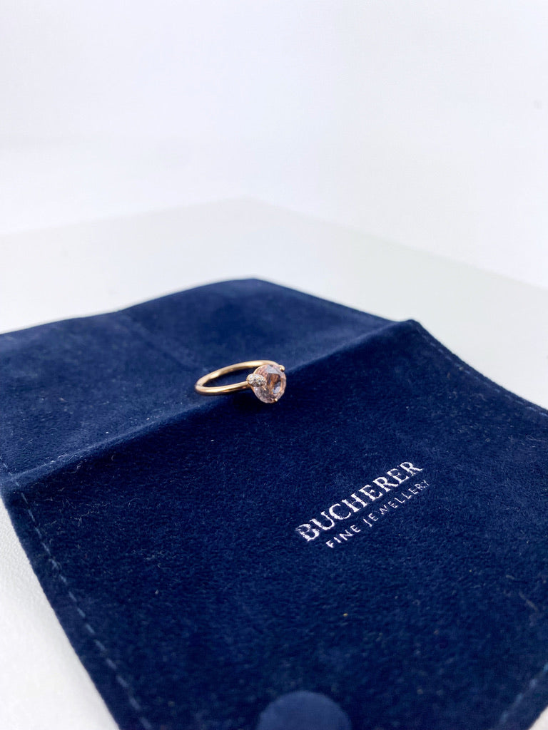 Peekaboo Ring - Str 51 -18 Kt Guld Med Morganite Og Diamanter
