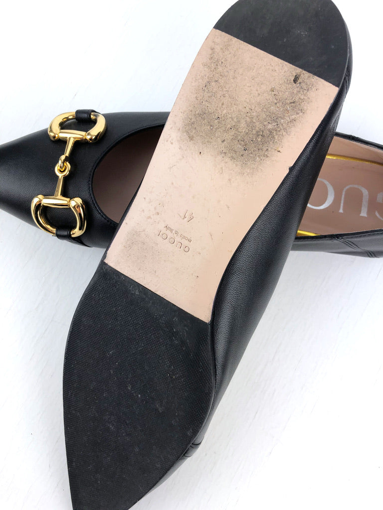 Gucci leather ballet flat with Horsebit - Str 41