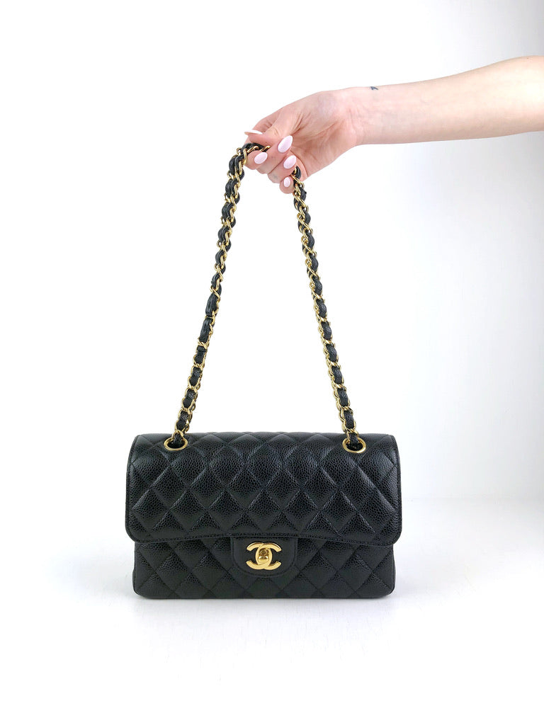Chanel Small Classic Flap Bag - Sort Caviar