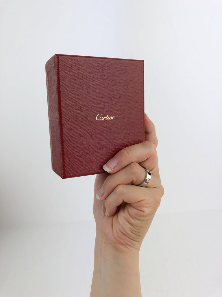 Cartier Love Ring , 3 Diamonds - 18 Karat Hvidguld Ring - Str 55