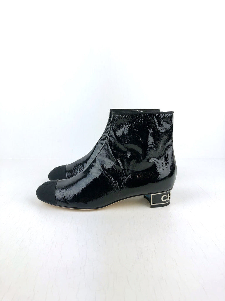 Chanel Ankle Boots/Lak Støvler - Str 37,5