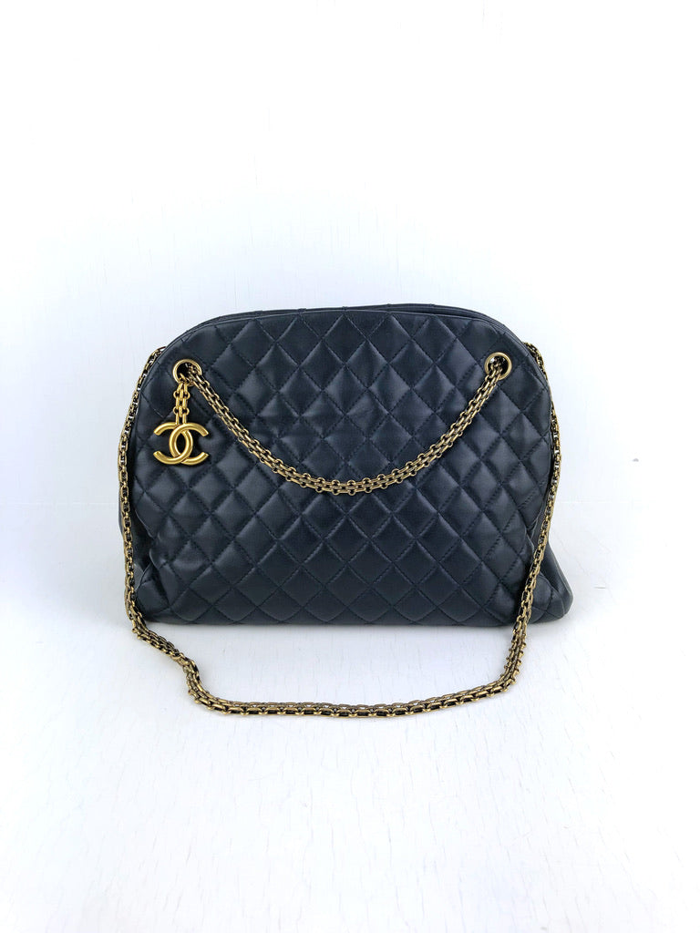 Chanel Mademoiselle Bowling Bag/Taske Mørkeblå