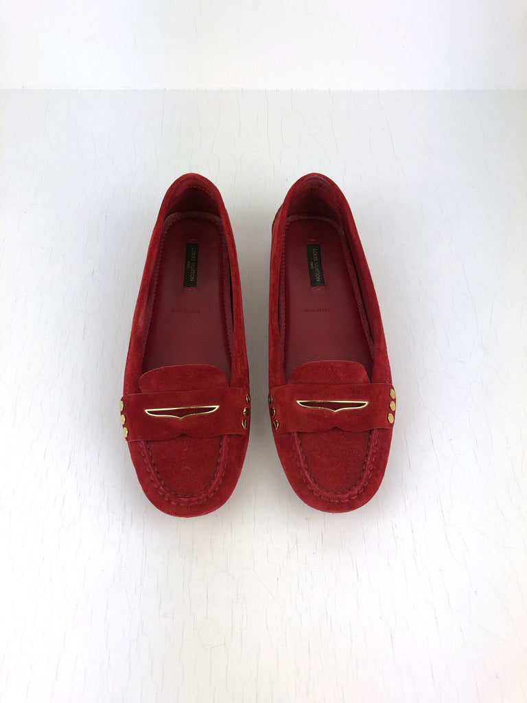 Louis Vuitton Loafers - Røde - Str 38,5 (Store i størrelsen!)