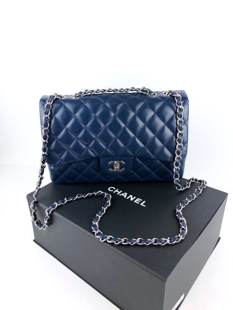 Chanel Large Flap Bag/Taske - Blå