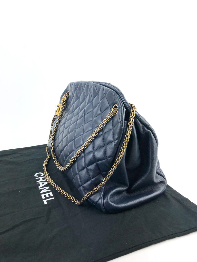 Chanel Mademoiselle Bowling Bag/Taske Mørkeblå