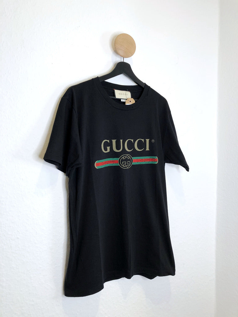 Gucci Logo T-Shirt - Str. S Oversize