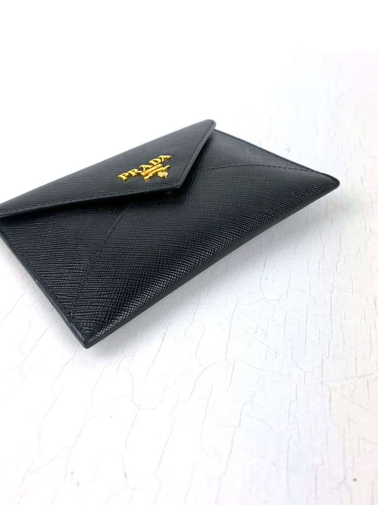 Prada Envelope-Shaped Wallet - Black