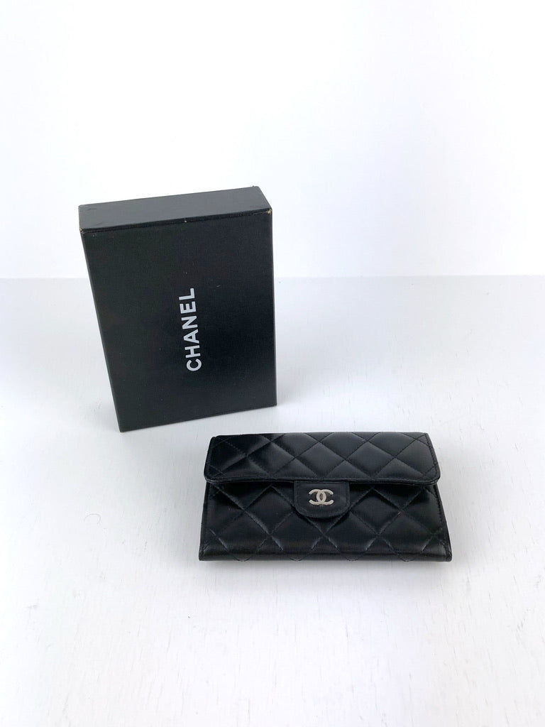 Chanel Wallet/Pung Sort med sølvhardware