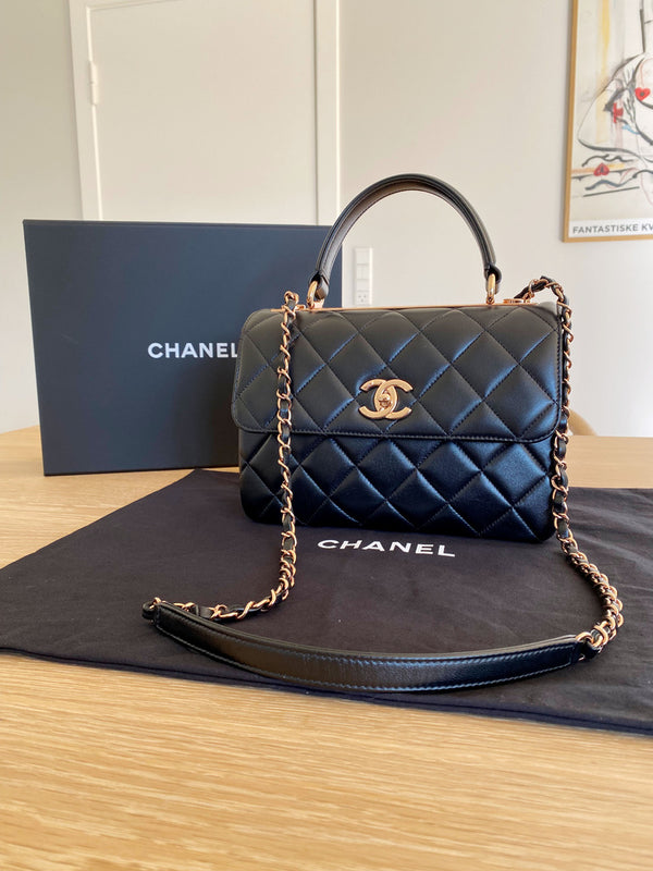 Chanel Trendy CC Top Handle - Sort med Rose-Gold -  (Nypris 51.630 kr)