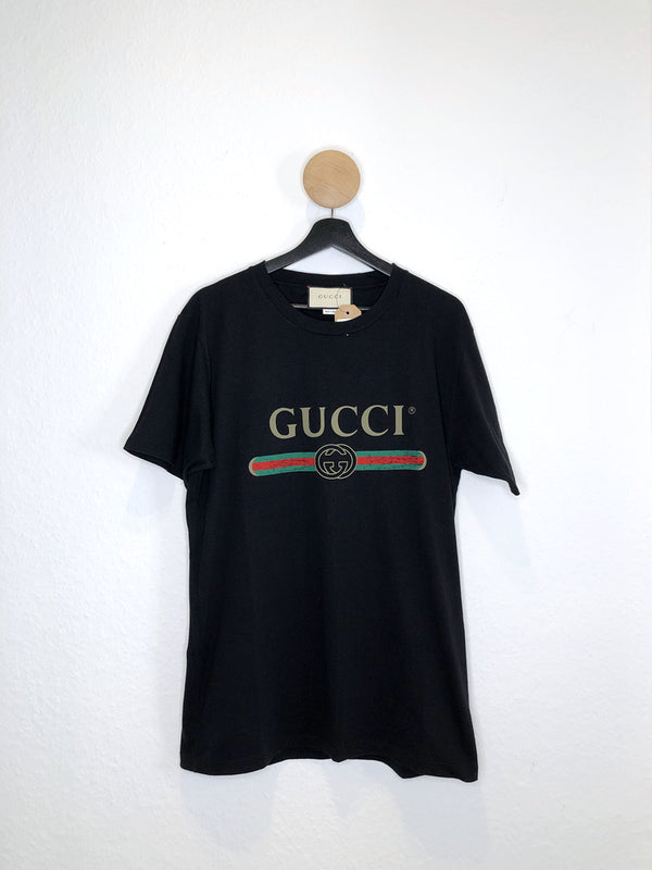 Gucci Logo T-Shirt - Str. S Oversize