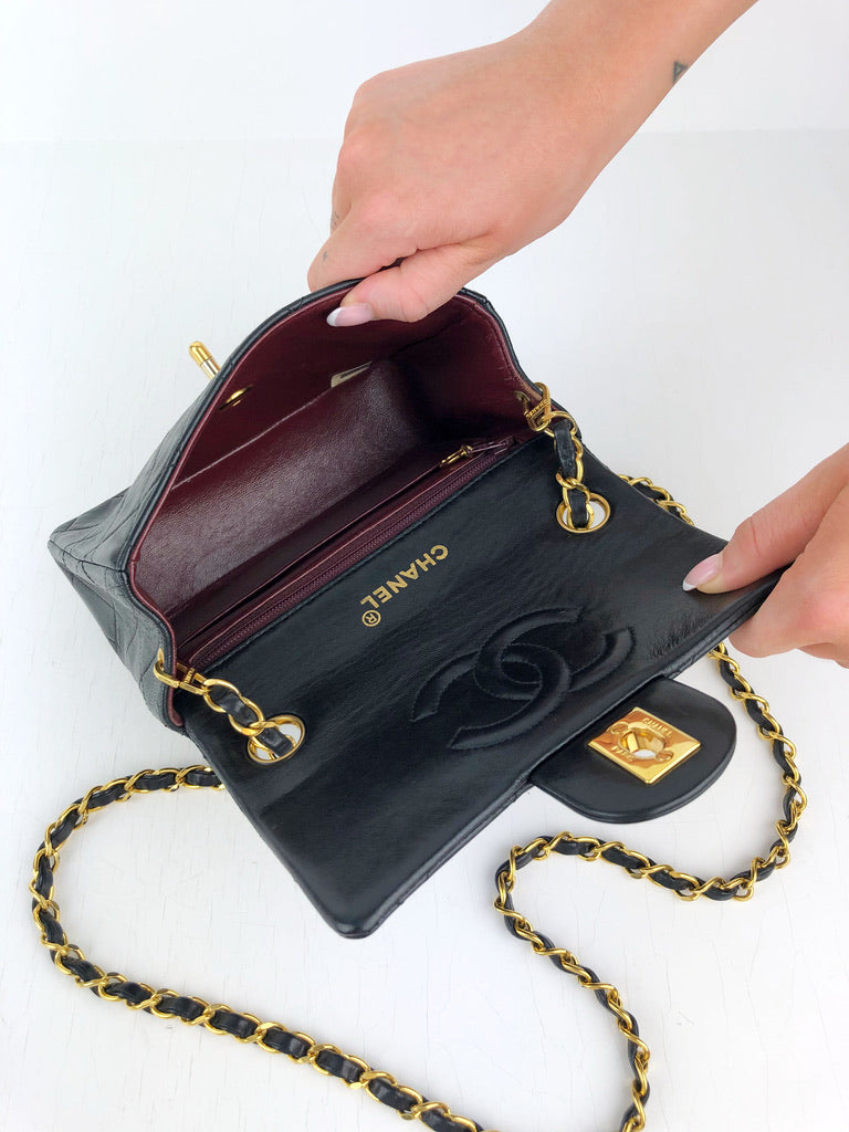 Chanel Mini Flap Bag - Sort Med Guldhardware
