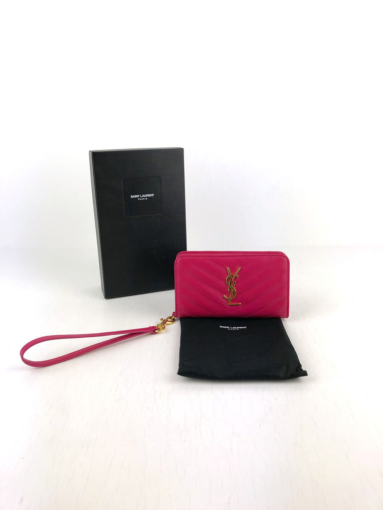 Saint Laurent Pink Kortholder/Wallet Case/Phone Case